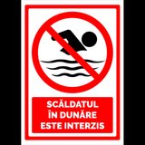 Indicator pentru scaldatul in dunare este interzis